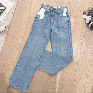 NWT 123560 Aritzia denim forum the 90s tailored hi wide 7 yrs blue taboo 25